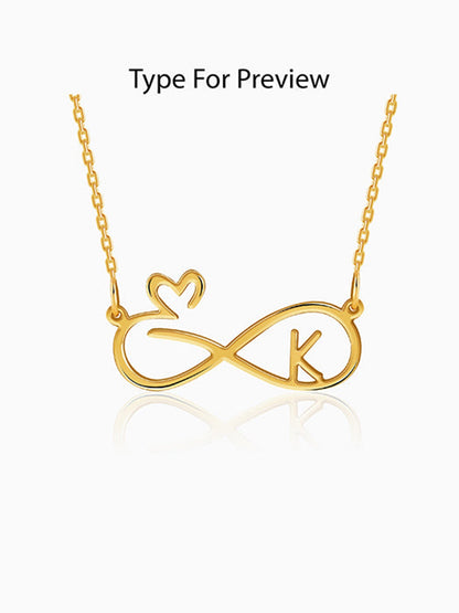 Golden Personalised To Infinity Necklace