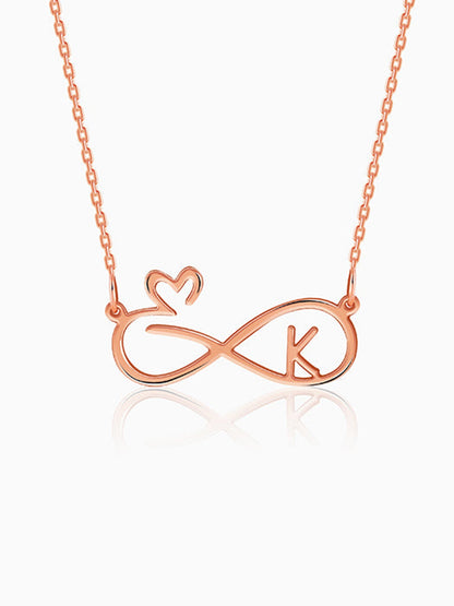 Rose Gold Personalised To Infinity Necklace