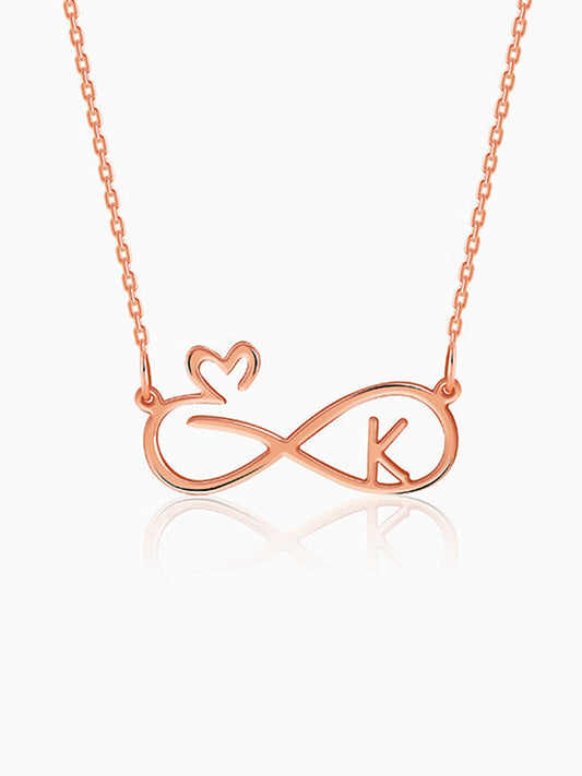 Rose Gold Personalised To Infinity Necklace