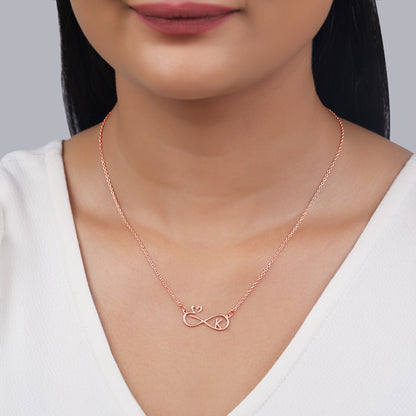 Rose Gold Personalised To Infinity Necklace