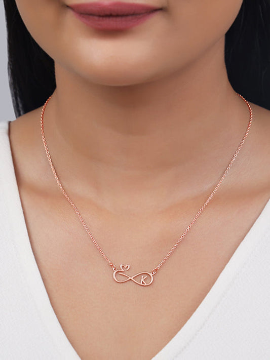 Rose Gold Personalised To Infinity Necklace
