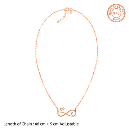 Rose Gold Personalised To Infinity Necklace