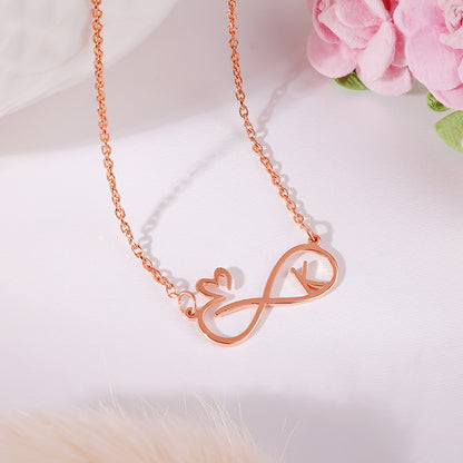 Rose Gold Personalised To Infinity Necklace