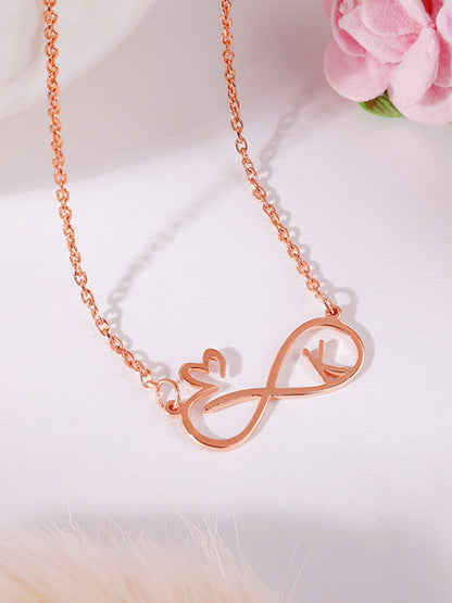 Rose Gold Personalised To Infinity Necklace