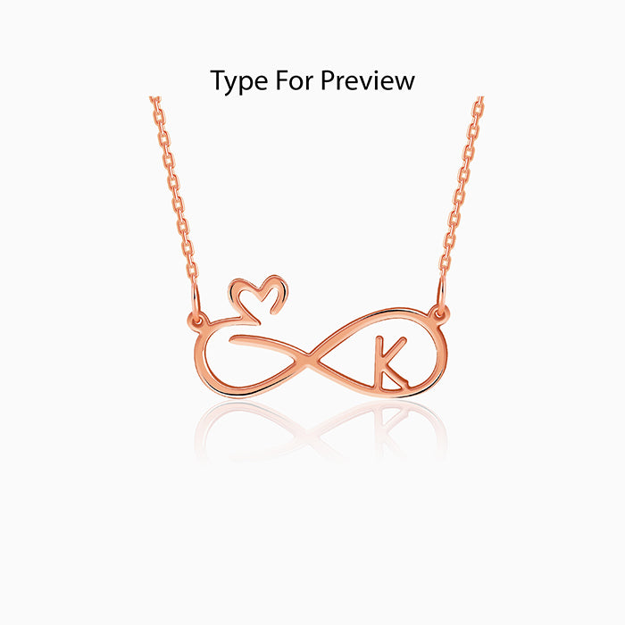 Rose Gold Personalised To Infinity Necklace