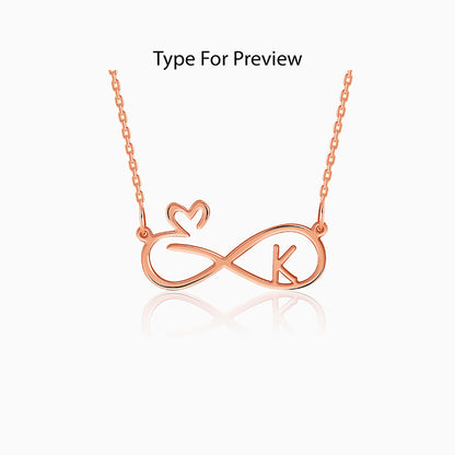 Rose Gold Personalised To Infinity Necklace