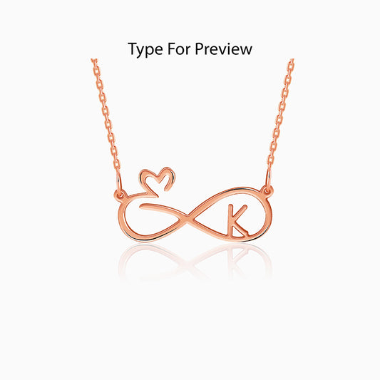 Rose Gold Personalised To Infinity Necklace