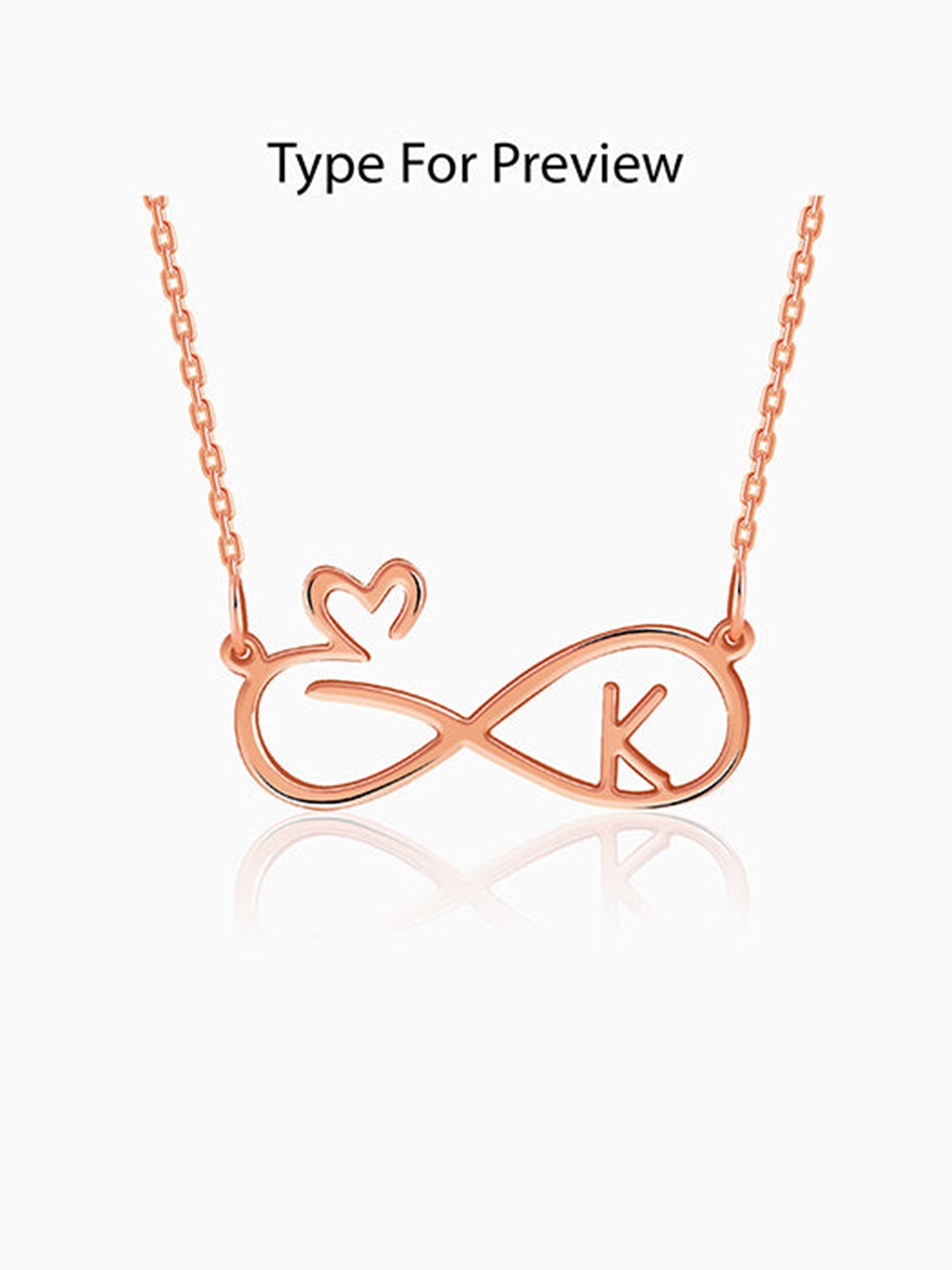 Rose Gold Personalised To Infinity Necklace
