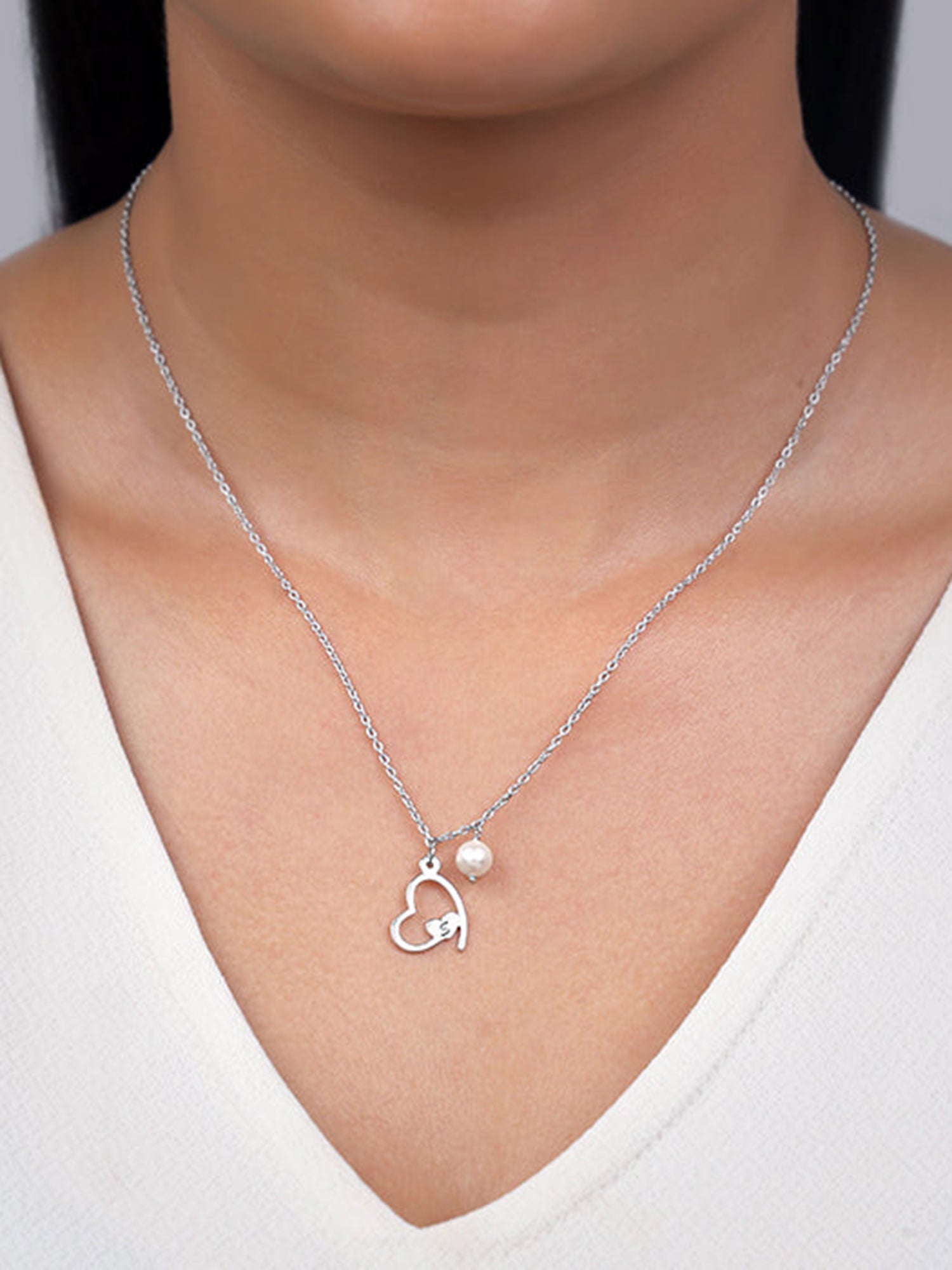 Silver Personalised Classic Heart Necklace
