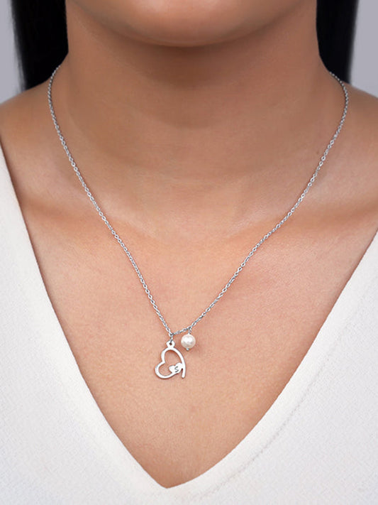 Silver Personalised Classic Heart Necklace