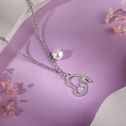 Silver Personalised Classic Heart Necklace