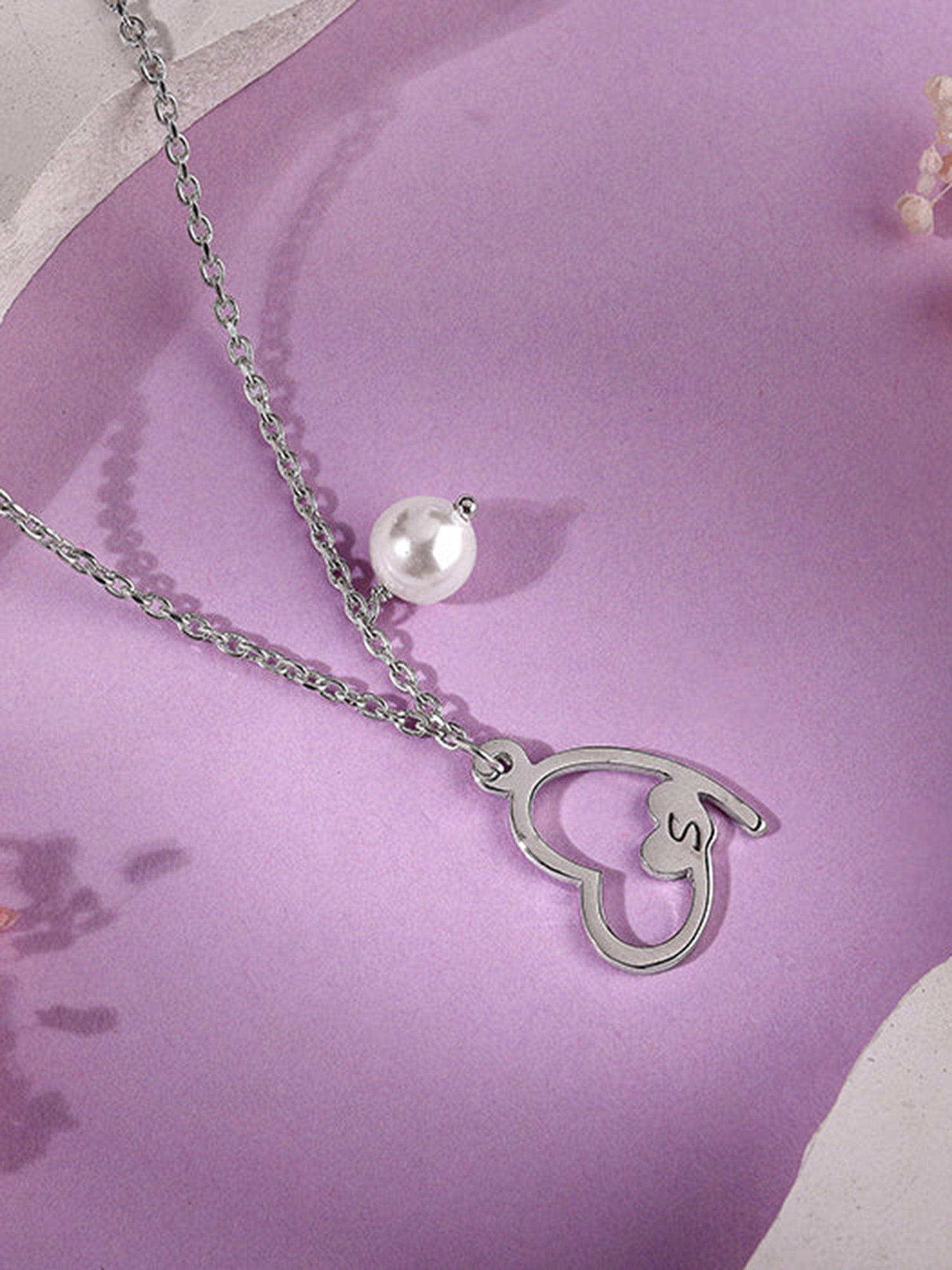 Silver Personalised Classic Heart Necklace