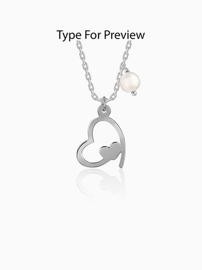 Silver Personalised Classic Heart Necklace