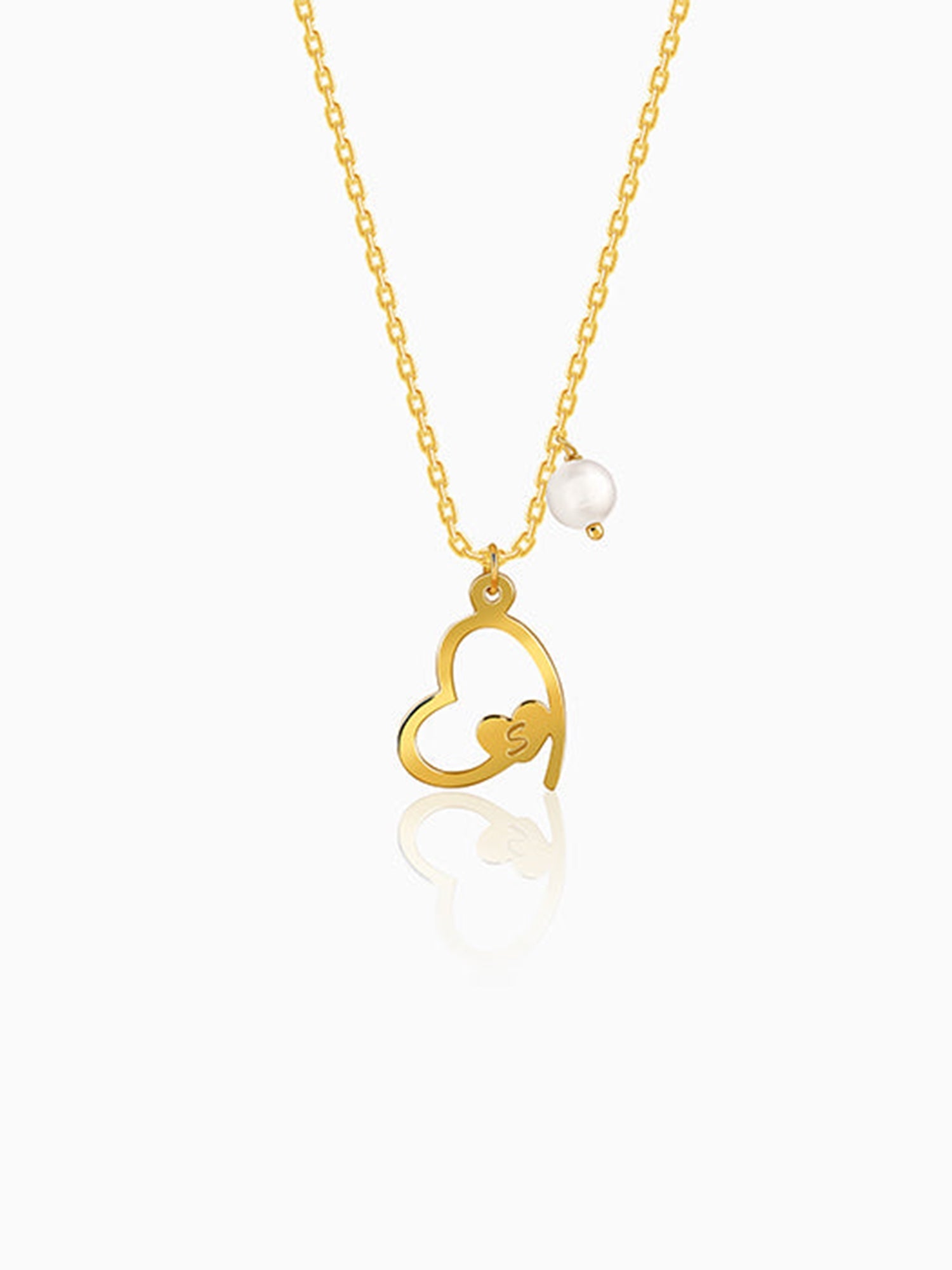 Golden Personalised Classic Heart Necklace
