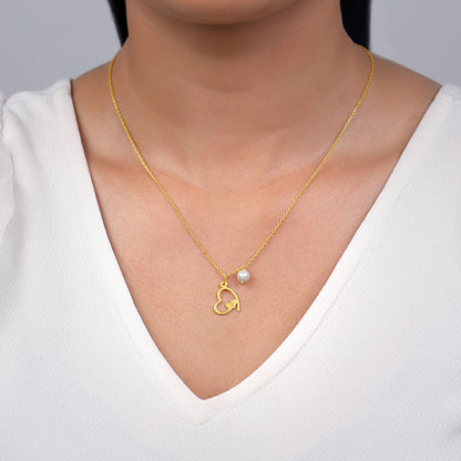 Golden Personalised Classic Heart Necklace