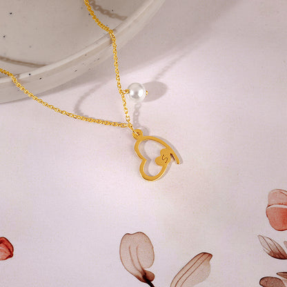 Golden Personalised Classic Heart Necklace