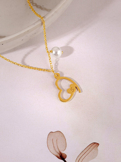 Golden Personalised Classic Heart Necklace
