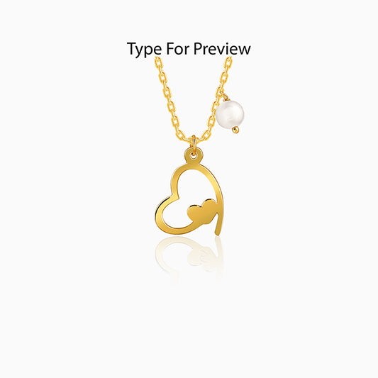 Golden Personalised Classic Heart Necklace
