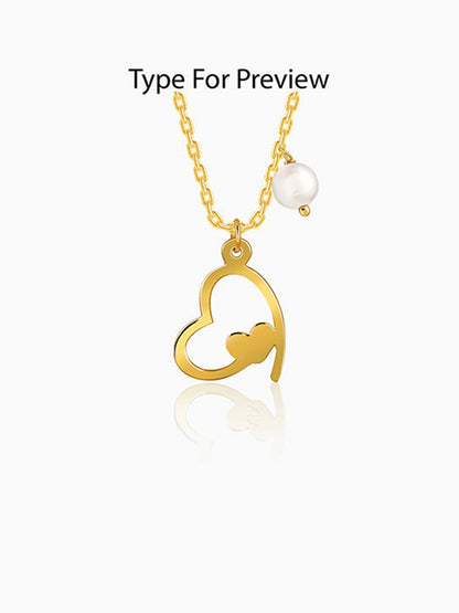 Golden Personalised Classic Heart Necklace