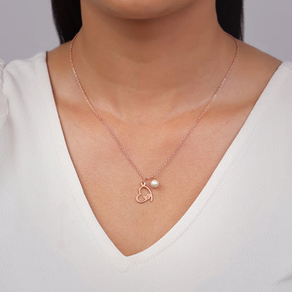 Rose Gold Personalised Classic Heart Necklace