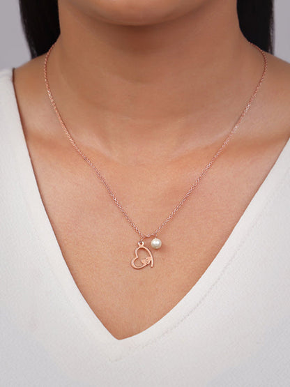 Rose Gold Personalised Classic Heart Necklace