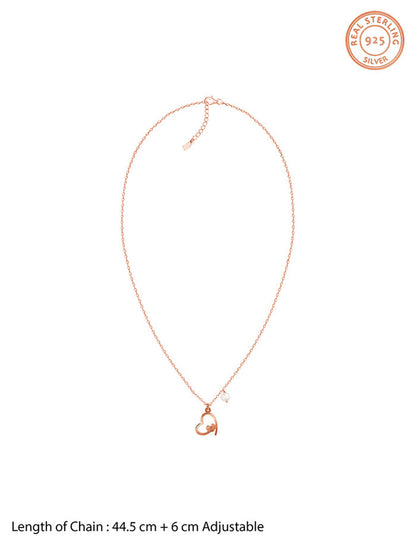 Rose Gold Personalised Classic Heart Necklace