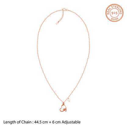 Rose Gold Personalised Classic Heart Necklace
