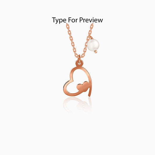 Rose Gold Personalised Classic Heart Necklace