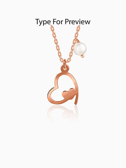Rose Gold Personalised Classic Heart Necklace