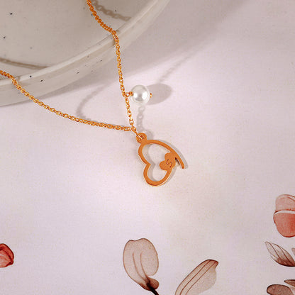 Rose Gold Personalised Classic Heart Necklace