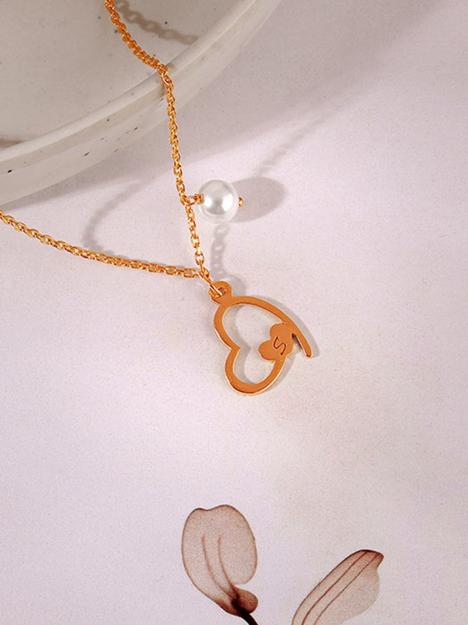 Rose Gold Personalised Classic Heart Necklace