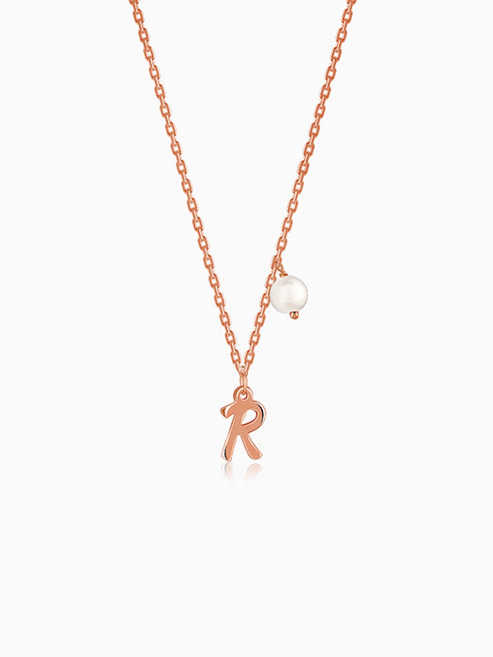 Rose Gold Personalised Chic Initial Necklace