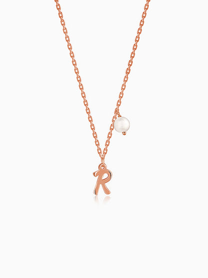 Rose Gold Personalised Chic Initial Necklace