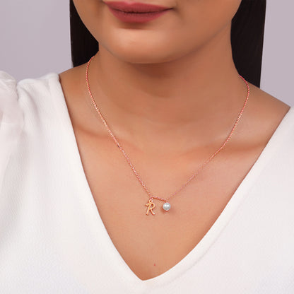 Rose Gold Personalised Chic Initial Necklace