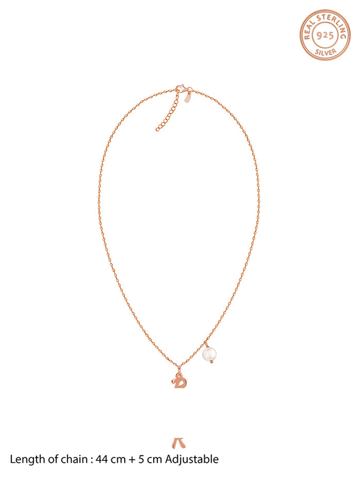 Rose Gold Personalised Chic Initial Necklace