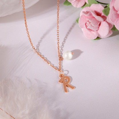 Rose Gold Personalised Chic Initial Necklace