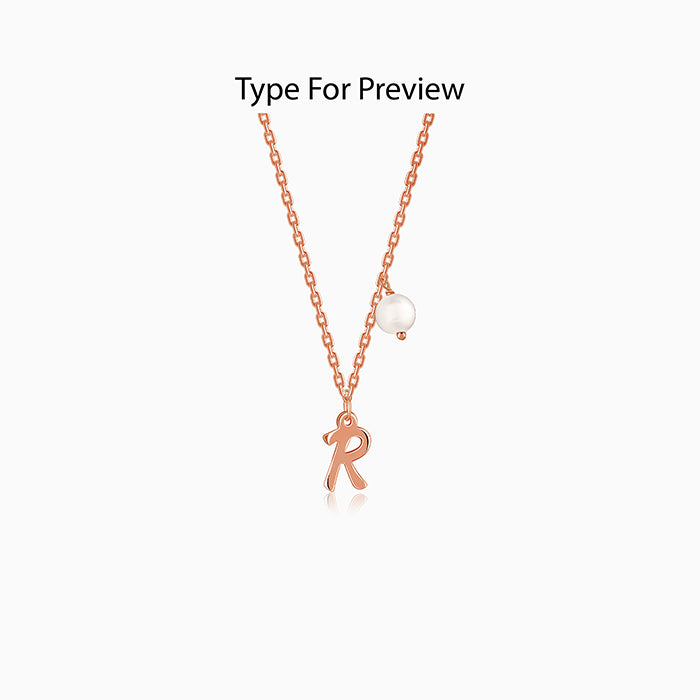 Rose Gold Personalised Chic Initial Necklace