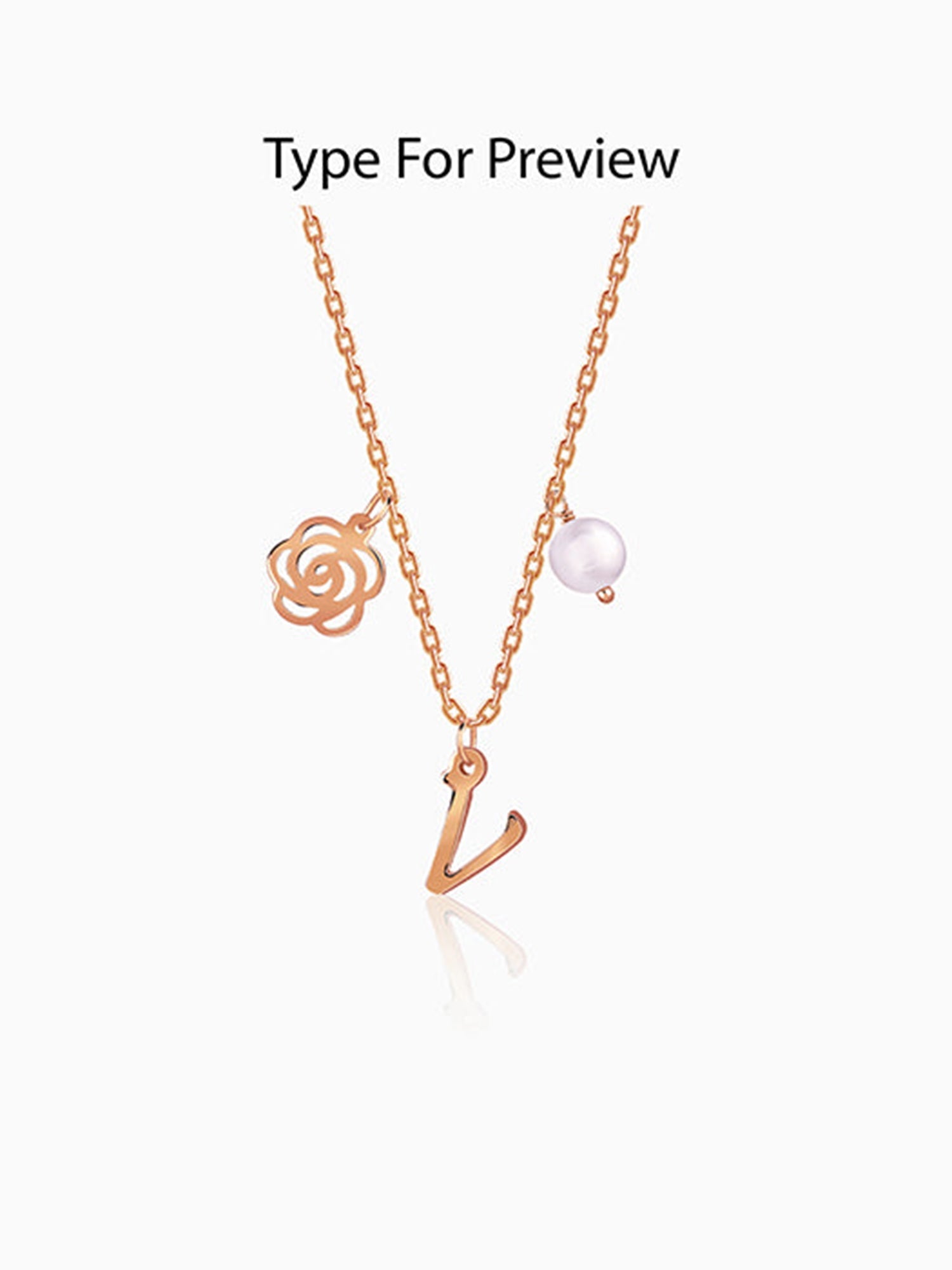 Rose Gold Pearl Rosey Personalised Necklace