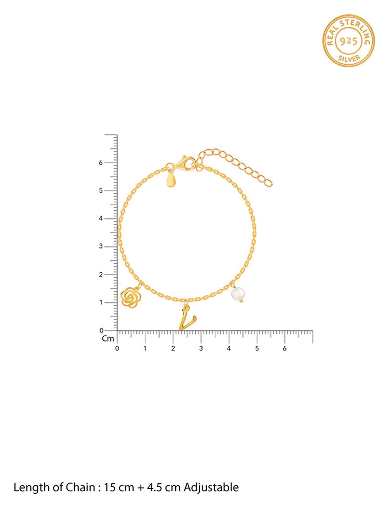 Golden Pearl Rosey Personalised Bracelet