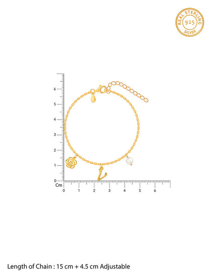 Golden Pearl Rosey Personalised Bracelet