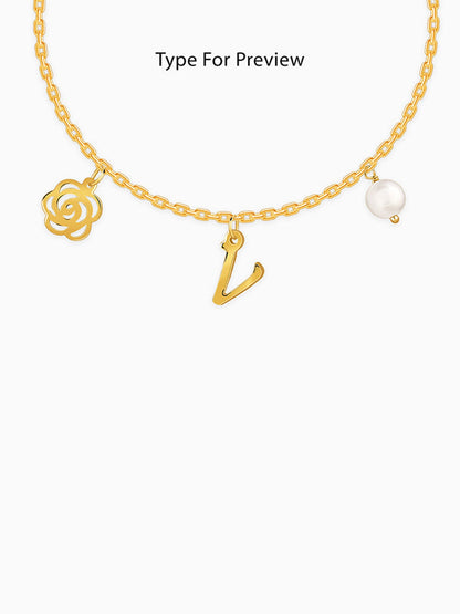 Golden Pearl Rosey Personalised Bracelet