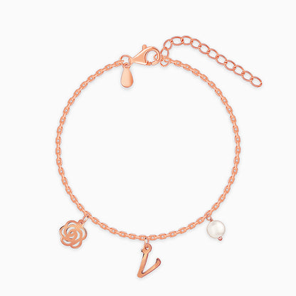 Rose Gold Pearl Rosey Personalised Bracelet