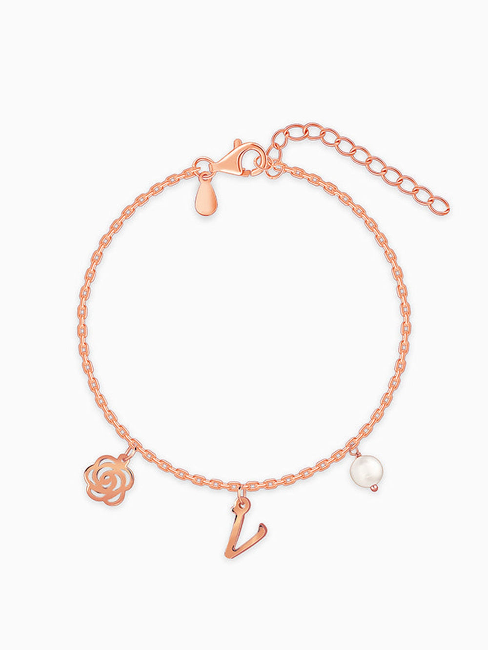 Rose Gold Pearl Rosey Personalised Bracelet