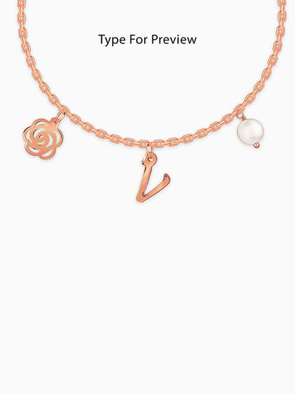 Rose Gold Pearl Rosey Personalised Bracelet