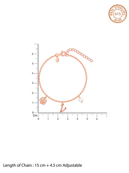 Rose Gold Pearl Rosey Personalised Bracelet