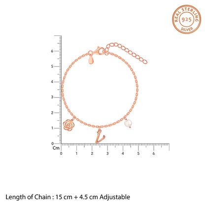 Rose Gold Pearl Rosey Personalised Bracelet