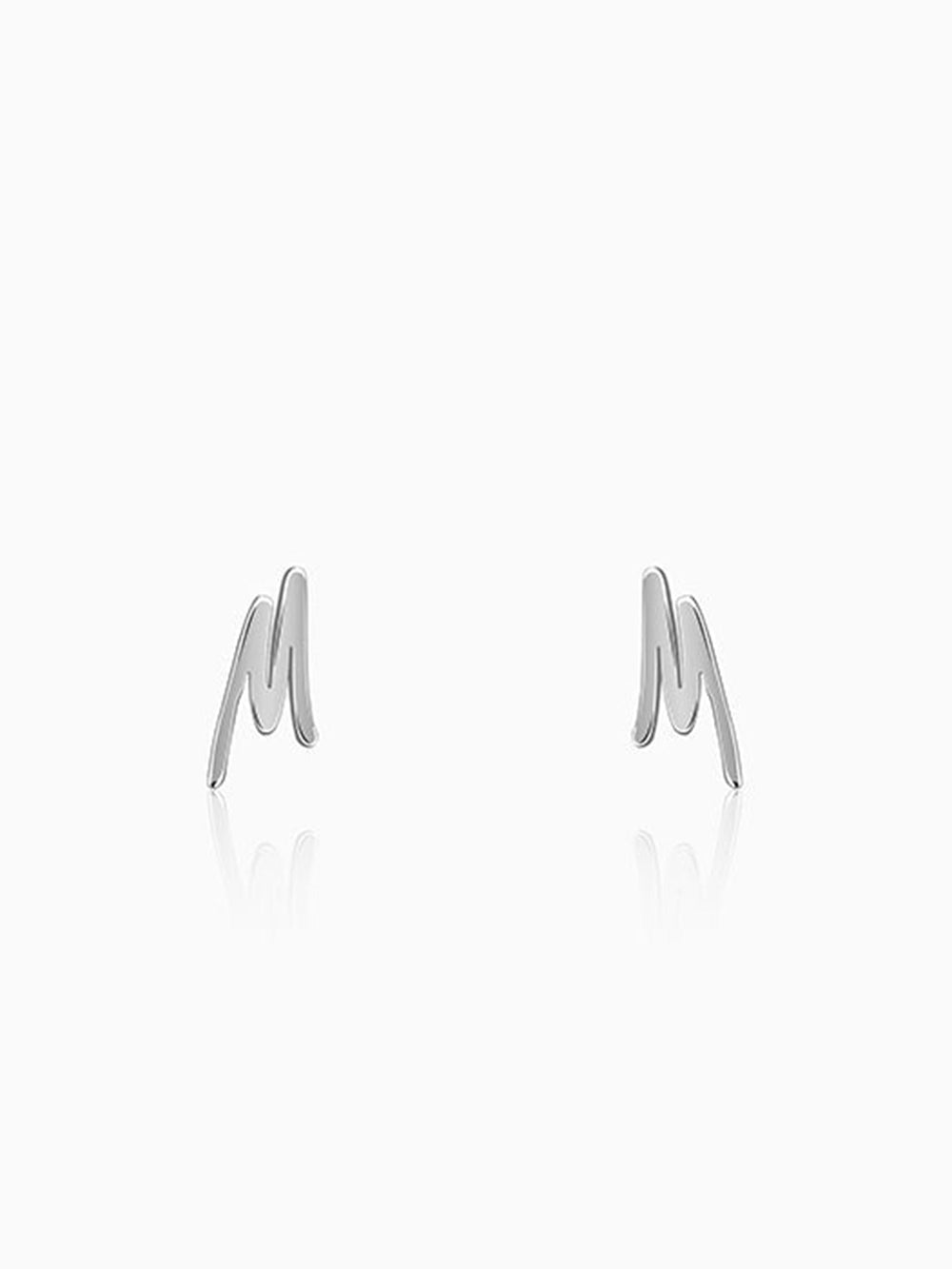 Silver Personalised Letter Stud Earrings
