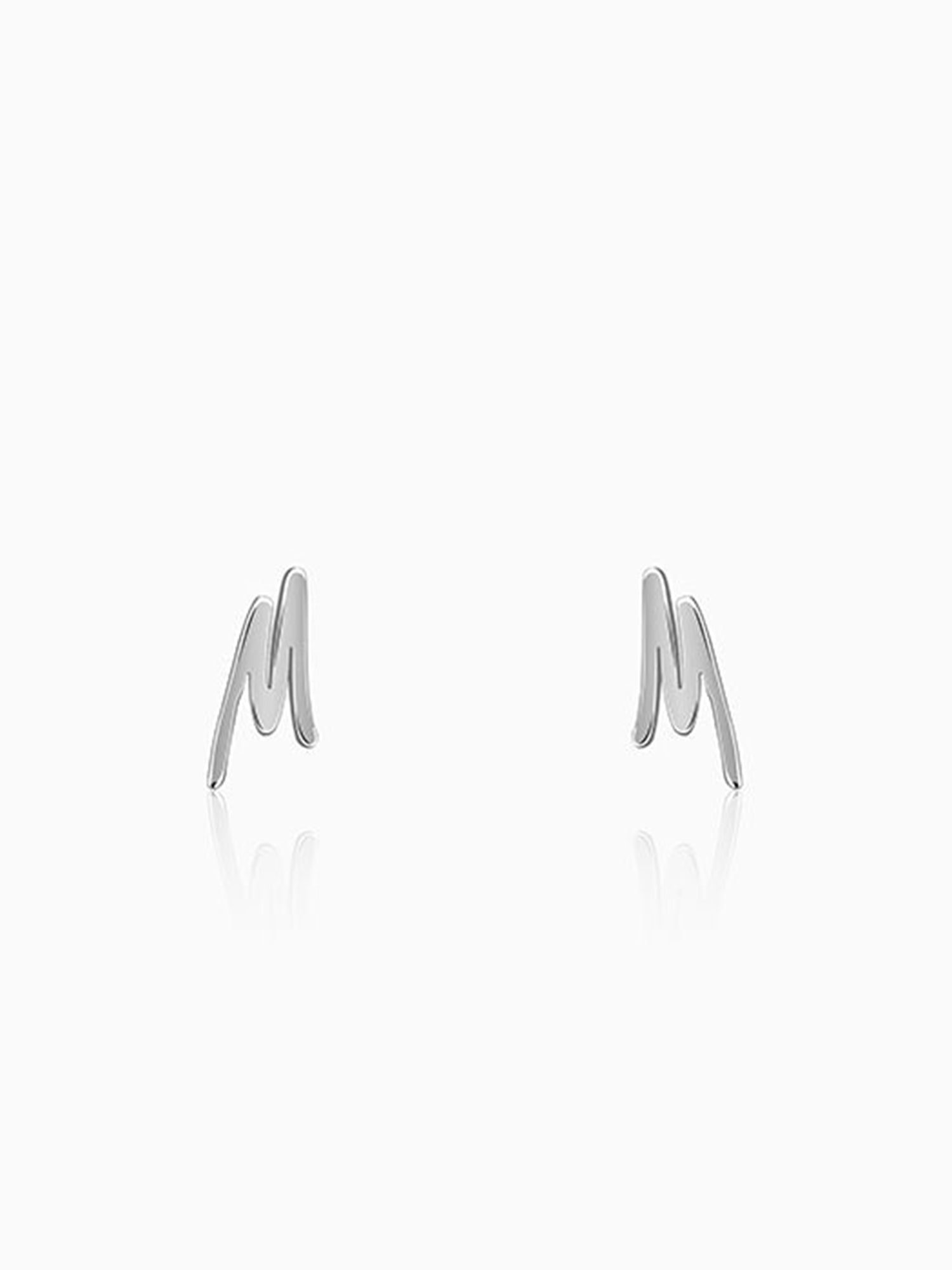 Silver Personalised Letter Stud Earrings