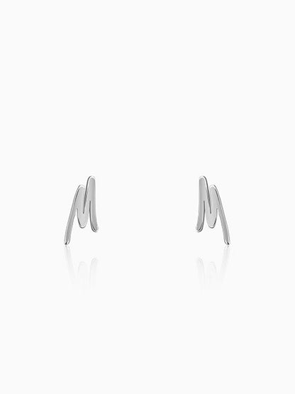 Silver Personalised Letter Stud Earrings