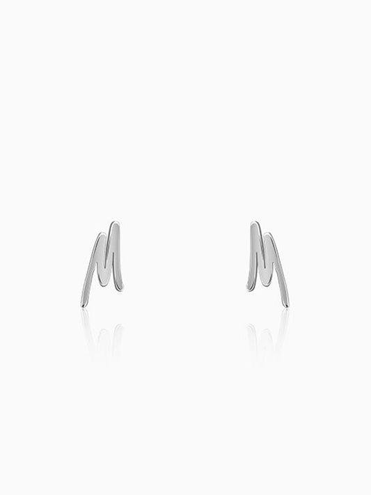 Silver Personalised Letter Stud Earrings